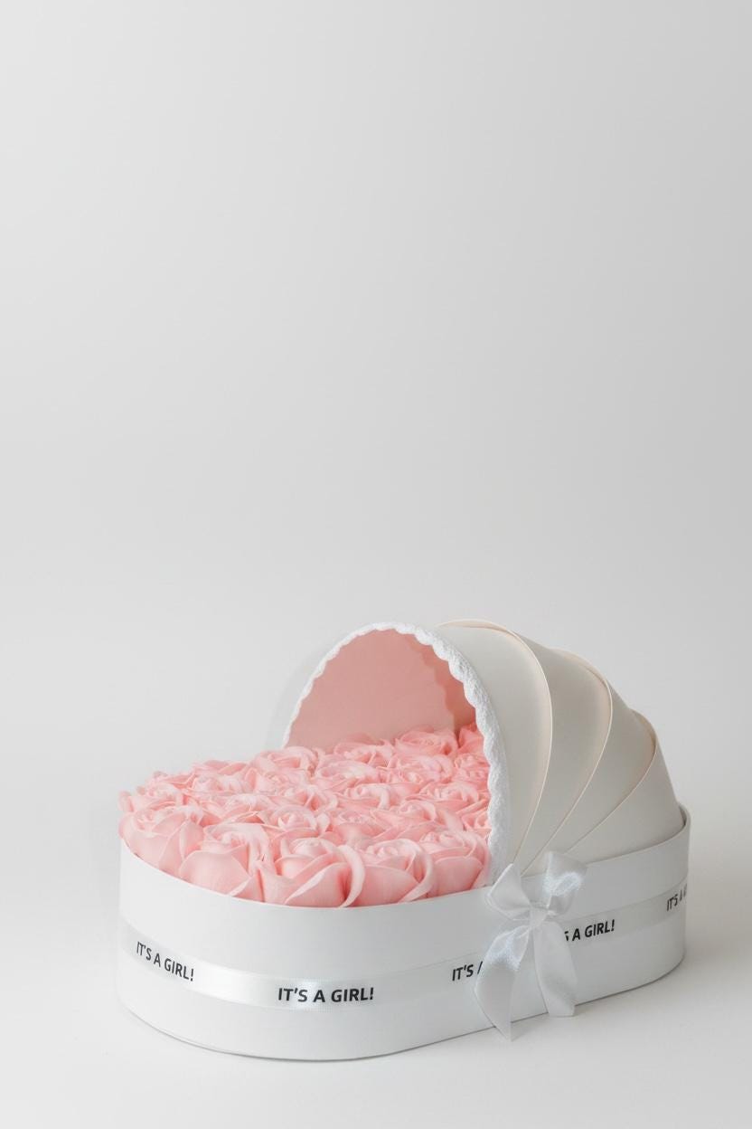 The Ivory Cradle Set with Blush Floral