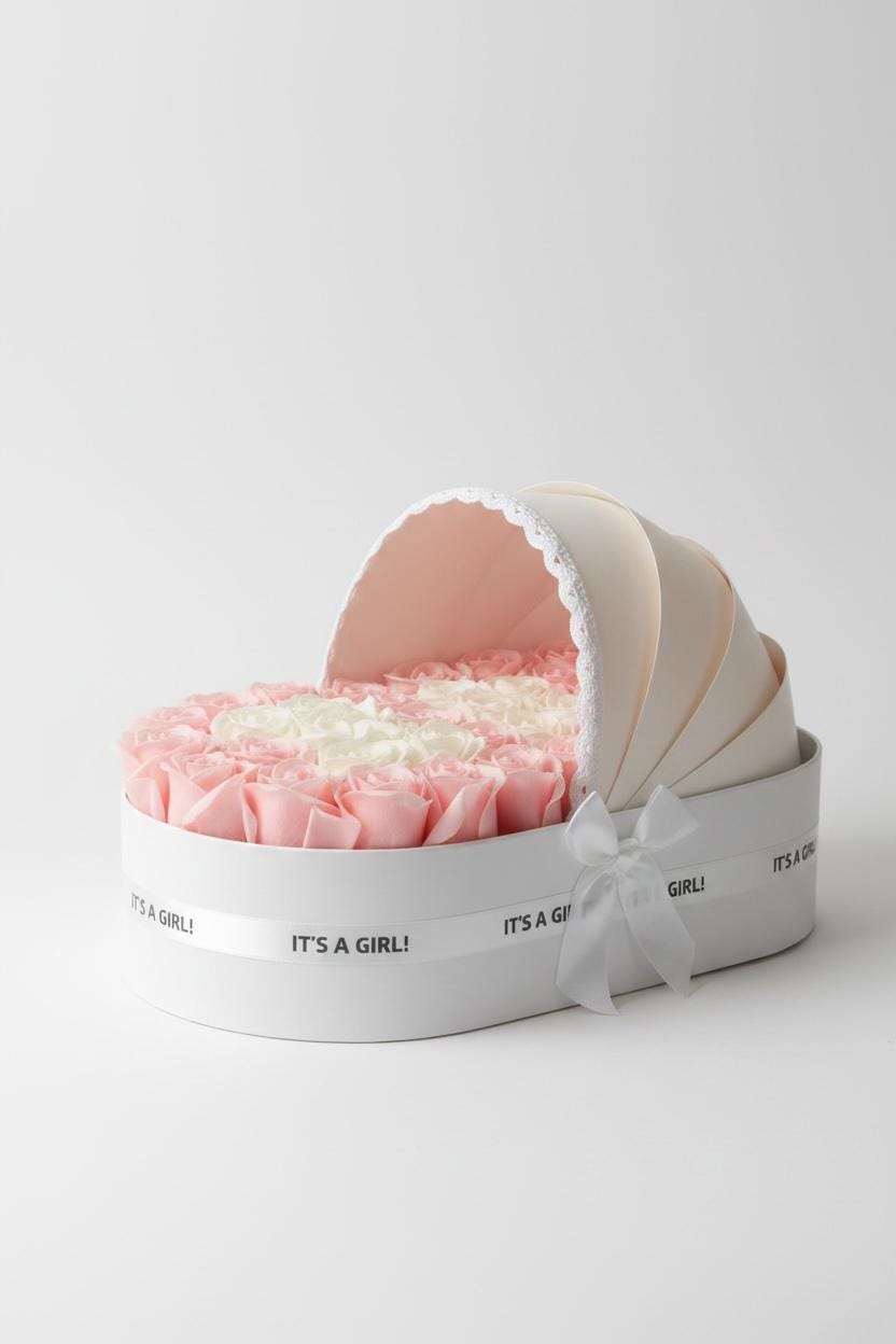 The Ivory Cradle Set with Blush & Ivory Floral