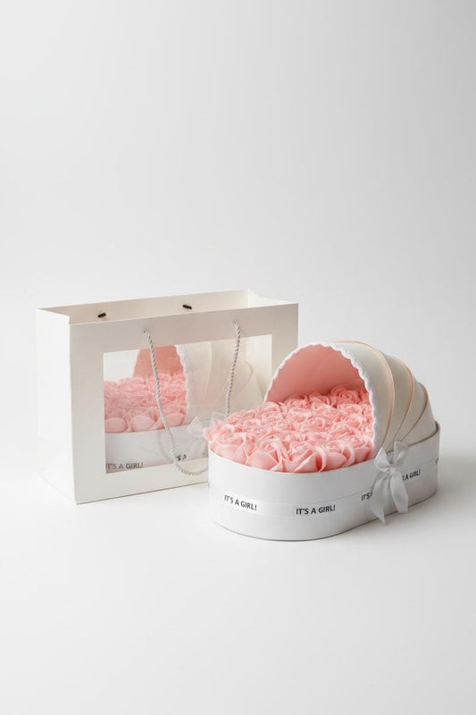 The Ivory Cradle Set with Blush Floral