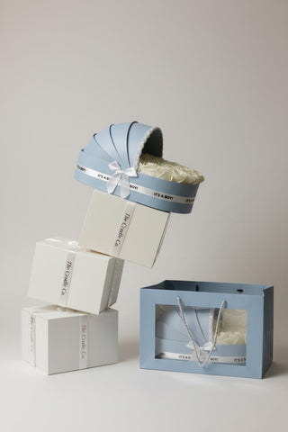The Powder Blue Cradle Set with Cream Floral