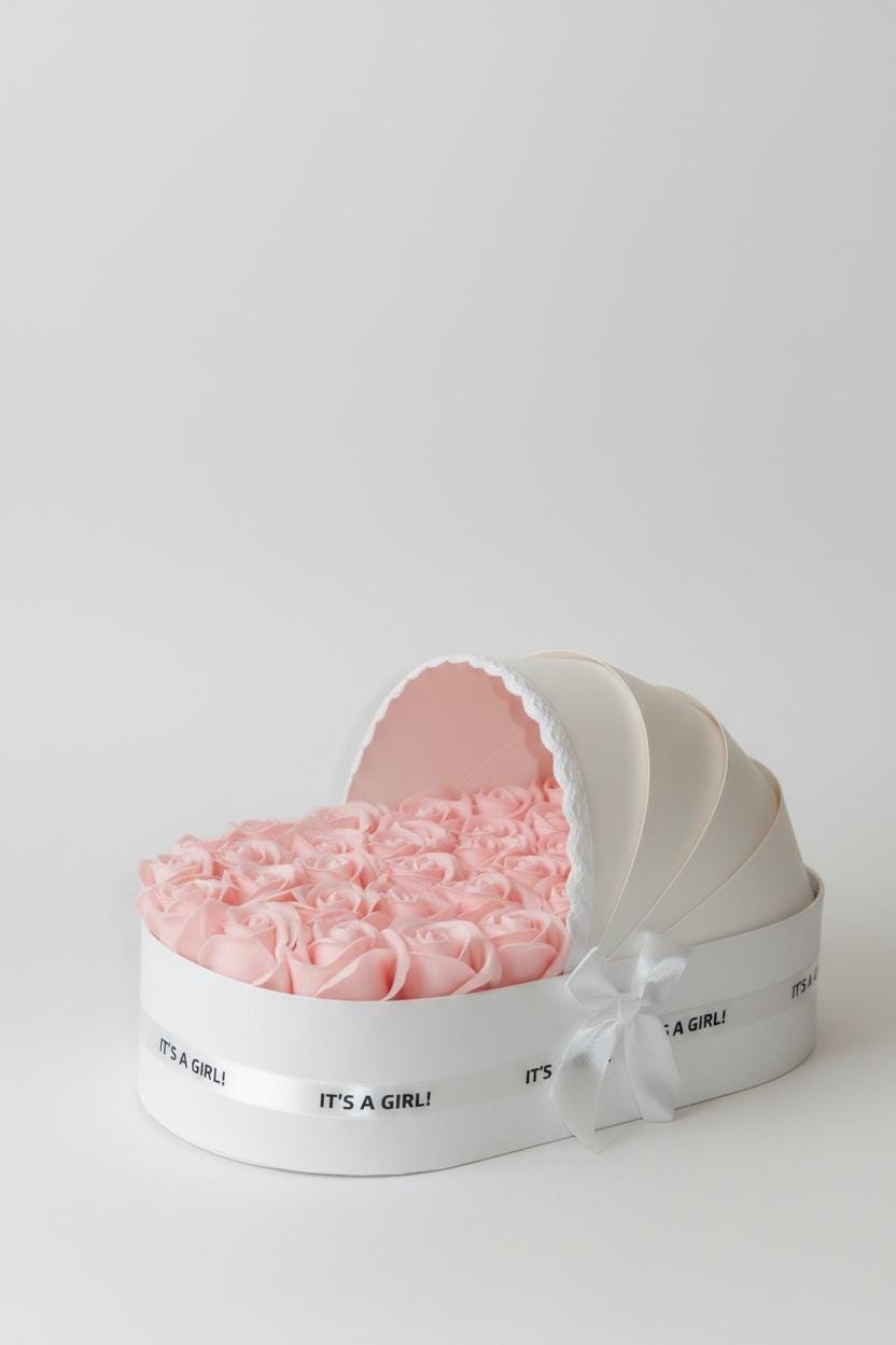 The Ivory Cradle Set with Blush Floral