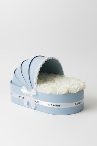 The Powder Blue Cradle Set with Ivory Florals