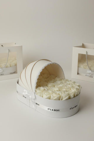 Ivory Cradle Set with Ivory Floral