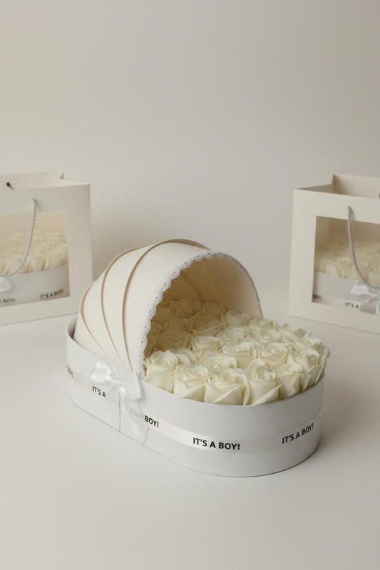 Ivory Cradle Set with Ivory Floral