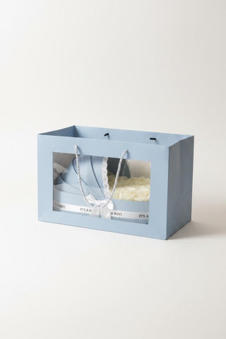 The Powder Blue Cradle Set with Cream Floral