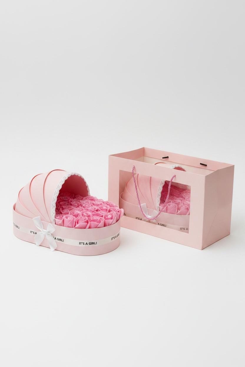 The Blush Cradle Set with Powder Pink Floral