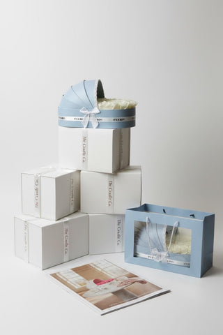 The Powder Blue Cradle Set with Cream Floral