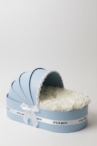 The Powder Blue Cradle Set with Ivory Florals