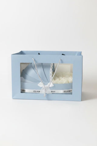 The Powder Blue Cradle Set with Ivory Florals