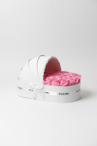 Ivory Cradle Set with Powder Pink Floral