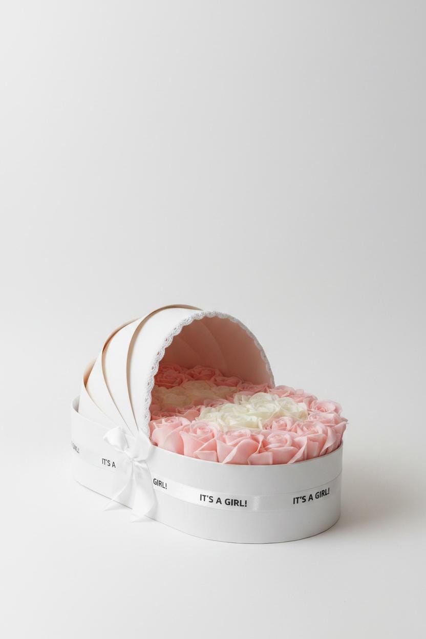 The Ivory Cradle Set with Blush & Ivory Floral