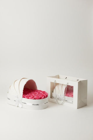 The Ivory Cradle Set with Fuchsia Floral