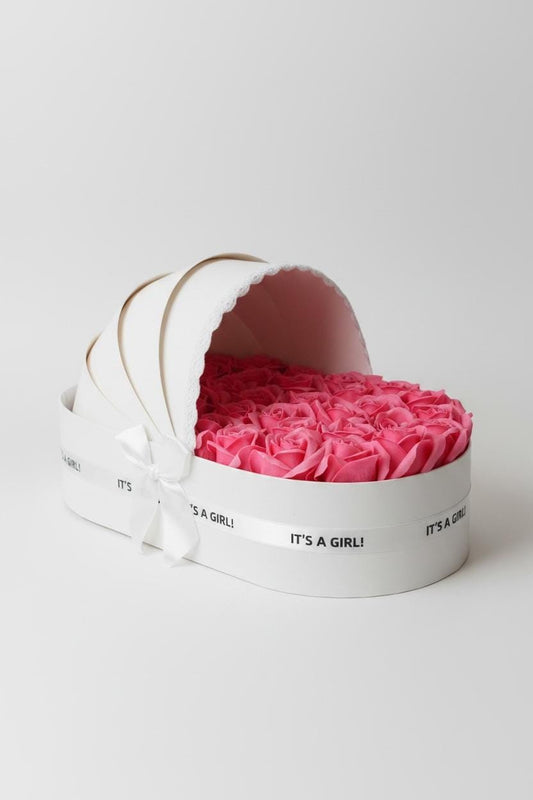 The Ivory Cradle Set with Fuchsia Floral