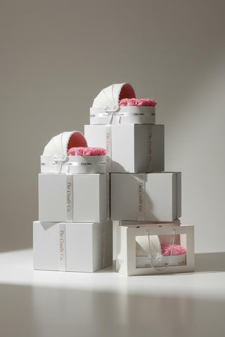 Ivory Cradle Set with Powder Pink Floral
