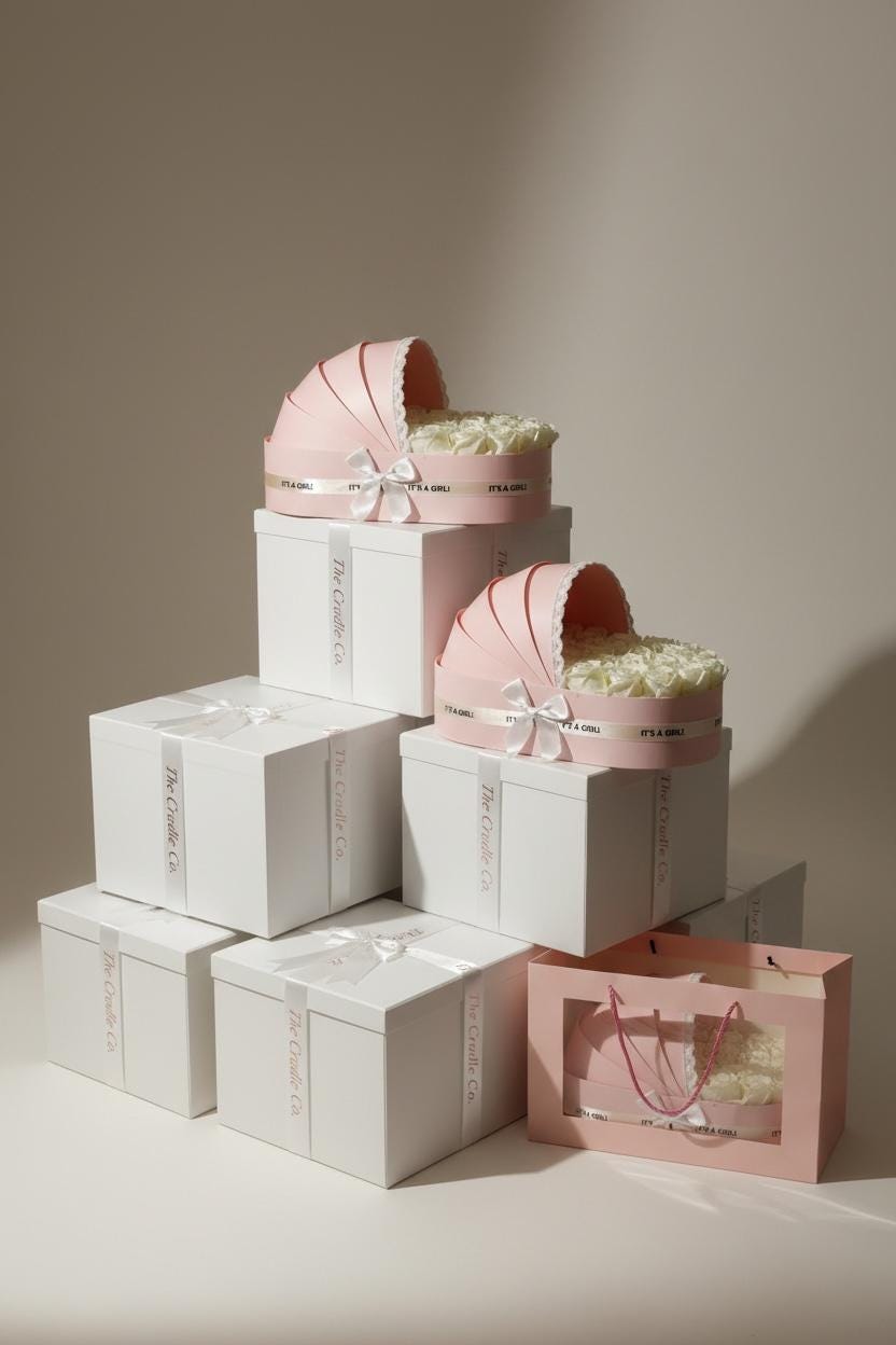 The Blush Cradle Set with Ivory Floral