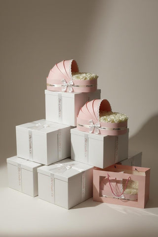 The Blush Cradle Set with Ivory Floral