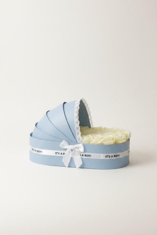 The Powder Blue Cradle Set with Cream Floral